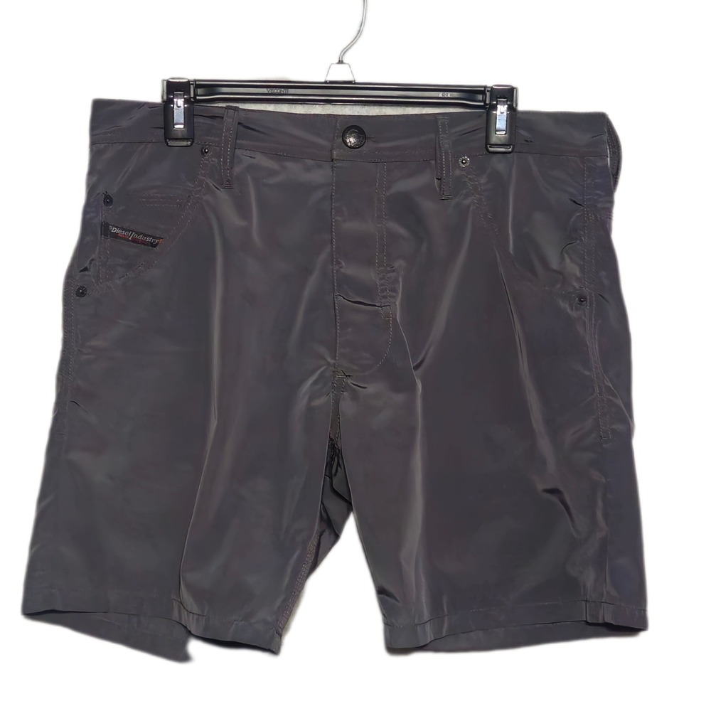 Diesel Beachwear Shorts Mens 32 Gray Board Shorts 5-Pocket Techwear HK000118